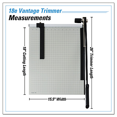 Dahle Vantage Guillotine Paper Trimmer/Cutter, 15 Sheets, 18" Cut Length, Metal Base, 15.5 x 18.75 (DAH18E)