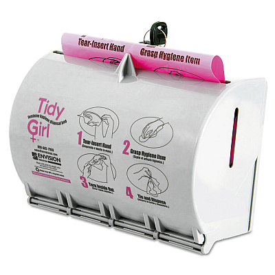 Tidy Girl Plastic Feminine Hygiene Disposal Bag Dispenser, Gray (STOTGUDPV2)