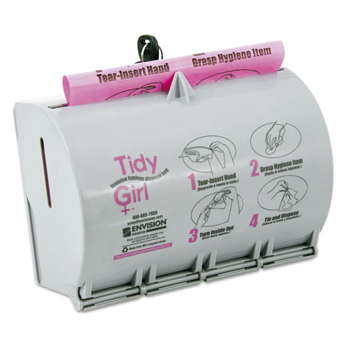Tidy Girl Plastic Feminine Hygiene Disposal Bag Dispenser, Gray (TGUDPV2)