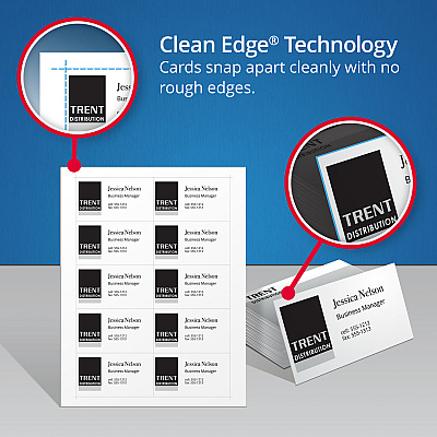 Avery Linen Texture True Print Business Cards, Inkjet, 2 x 3.5, White, 200 Cards, 10 Cards/Sheet, 20 Sheets/Pack (AVE8873)