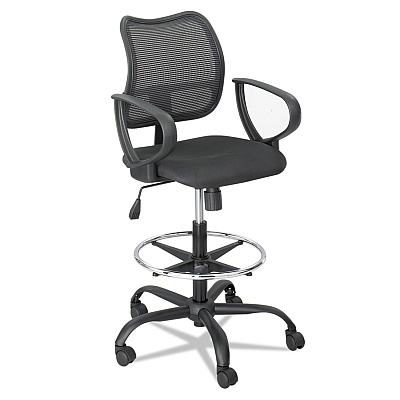 Optional Loop Arm Kit for Mesh Extended Height Chairs for Safco Vue Mesh Extended-Height Chairs, Black, 2/Set (SAF3396BL)