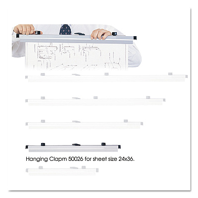Safco Sheet File Hanging Clamps, 100 Sheets Per Clamp, 24" Length, 6/Carton (SAF50026)
