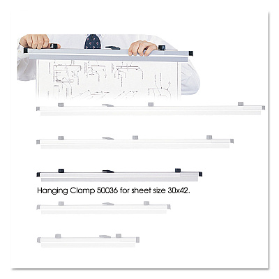 Safco Sheet File Hanging Clamps, 100 Sheets Per Clamp, 30" Length, 6/Carton (SAF50036)