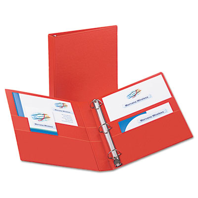 Avery Heavy-Duty Non-View Binder with DuraHinge and One Touch EZD Rings, 3 Rings, 1" Capacity, 11 x 8.5, Red (AVE79589)