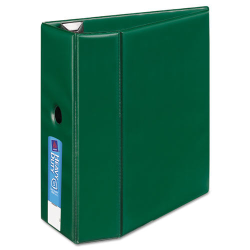 Avery Heavy-Duty Non-View Binder with DuraHinge, Locking One Touch EZD Rings and Thumb Notch, 3 Rings, 5" Capacity, 11 x 8.5, Green (79786)