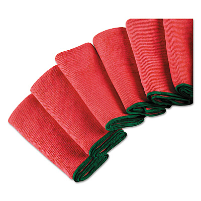 WypAll Microfiber Cloths, Reusable, 15.75 x 15.75, Red, 6/Pack, 4 Packs/Carton (KCC83980)