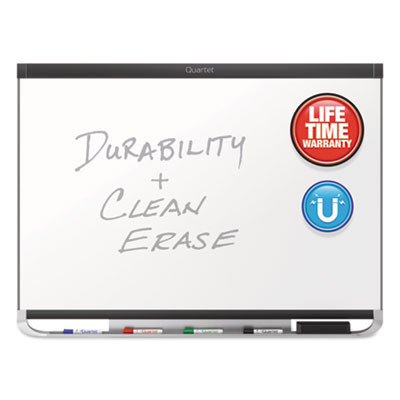 Quartet Prestige 2 DuraMax Magnetic Porcelain, 72 x 48, White Surface, Graphite Fiberboard/Plastic Frame (QRTP557GP2)