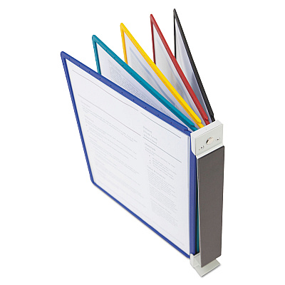 Durable VARIO Magnetic Wall Reference System, 5 Panels, 10 Pockets, Assorted Borders (DBL576200)