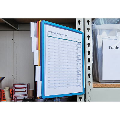 Durable VARIO Magnetic Wall Reference System, 5 Panels, 10 Pockets, Assorted Borders (DBL576200)