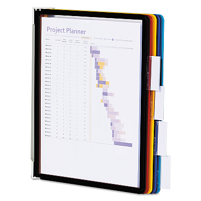 Durable VARIO Magnetic Wall Reference System, 5 Panels, 10 Pockets, Assorted Borders (DBL576200)