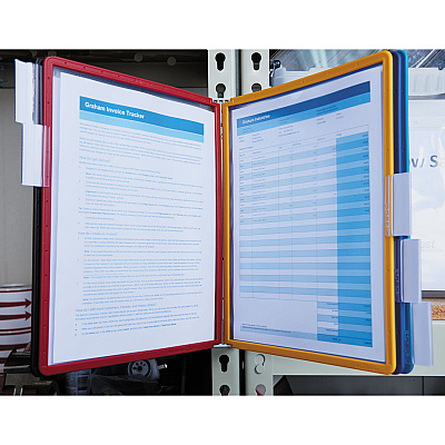 Durable VARIO Magnetic Wall Reference System, 5 Panels, 10 Pockets, Assorted Borders (DBL576200)