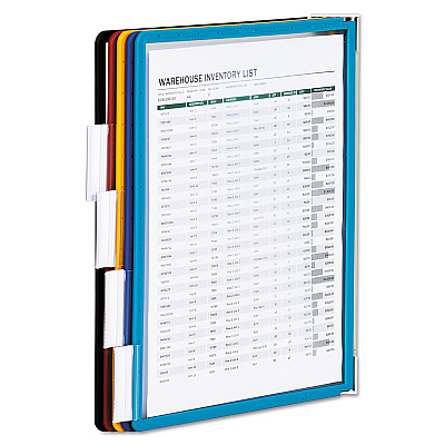 Durable VARIO Magnetic Wall Reference System, 5 Panels, 10 Pockets, Assorted Borders (DBL576200)