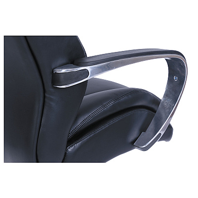 La-Z-Boy Commercial 2000 Big/Tall Executive Chair, Supports Up to 400 lb, 20.5" to 23.5" Seat Height, Black Seat/Back, Silver Base (LZB48968)