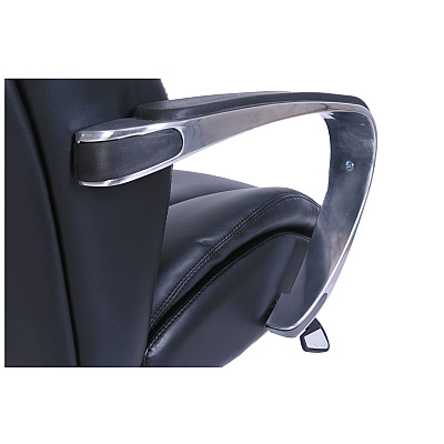 La-Z-Boy Commercial 2000 High-Back Executive Chair, Dynamic Lumbar Support, Supports 300lb, 20" to 23" Seat Height, Black, Silver Base (LZB48957)