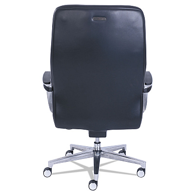 La-Z-Boy Commercial 2000 Big/Tall Executive Chair, Supports Up to 400 lb, 20.5" to 23.5" Seat Height, Black Seat/Back, Silver Base (LZB48968)