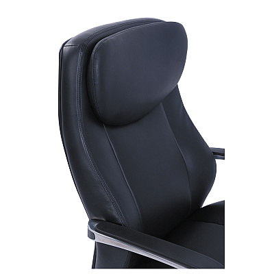 La-Z-Boy Commercial 2000 High-Back Executive Chair, Supports Up to 300 lb, 20.25" to 23.25" Seat Height, Black Seat/Back, Silver Base (LZB48958)