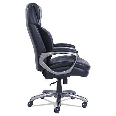 SertaPedic Cosset Big and Tall Executive Chair, Supports Up to 400 lb, 19" to 22" Seat Height, Black Seat/Back, Slate Base (SRJ48964)