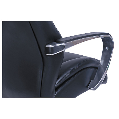 La-Z-Boy Commercial 2000 High-Back Executive Chair, Supports Up to 300 lb, 20.25" to 23.25" Seat Height, Black Seat/Back, Silver Base (LZB48958)