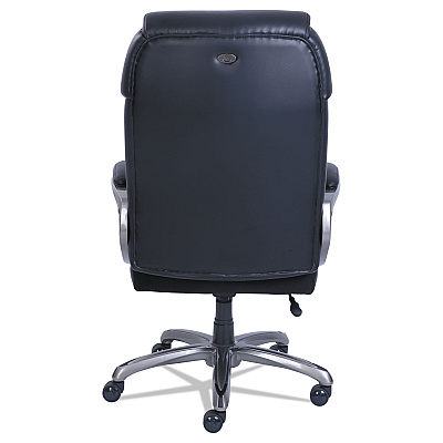 SertaPedic Cosset Big and Tall Executive Chair, Supports Up to 400 lb, 19" to 22" Seat Height, Black Seat/Back, Slate Base (SRJ48964)