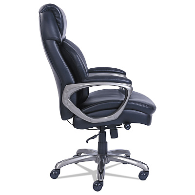 SertaPedic Cosset High-Back Executive Chair, Supports Up to 275 lb, 18.75" to 21.75" Seat Height, Black Seat/Back, Slate Base (SRJ48965)