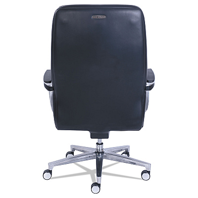 La-Z-Boy Commercial 2000 High-Back Executive Chair, Supports Up to 300 lb, 20.25" to 23.25" Seat Height, Black Seat/Back, Silver Base (LZB48958)