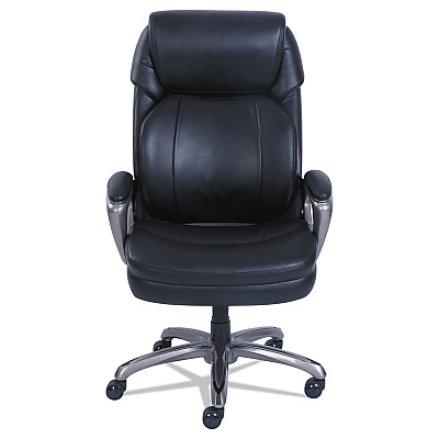 SertaPedic Cosset Big and Tall Executive Chair, Supports Up to 400 lb, 19" to 22" Seat Height, Black Seat/Back, Slate Base (SRJ48964)