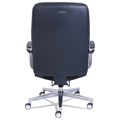 La-Z-Boy Commercial 2000 High-Back Executive Chair, Dynamic Lumbar Support, Supports 300lb, 20" to 23" Seat Height, Black, Silver Base (LZB48957)