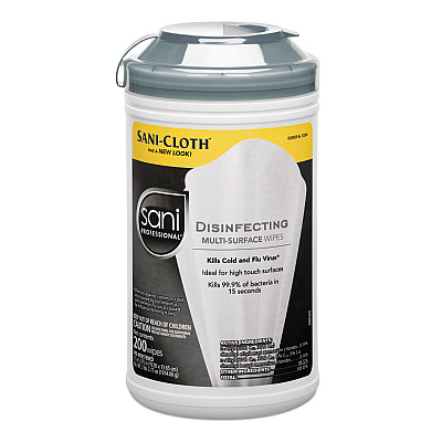 Sani Professional Disinfecting Multi-Surface Wipes, 7.5 x 5.38, White, 200/Canister, 6 Canisters/Carton (NICP22884CT)