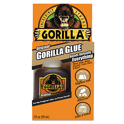 Gorilla Original Formula Glue, 2 oz, Dries Light Brown (GOR5000206)