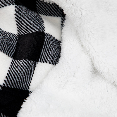 Buffalo Plaid Throw 50x70 - Black & White (hanger), Case Of 12 (THROW-BLKPLD-50X70-H-CS)