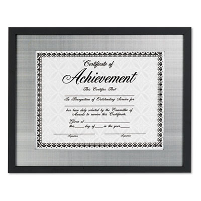 DAX Contemporary Wood Frame, Silver Metal Mat, 11 x 14, 8.5 x 11, Black (DAXN15788ST)