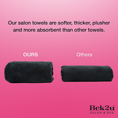 Bck2u Coral Fleece Salon Towel 16x27 Black, Case Of 60 (M915117BK-CS)