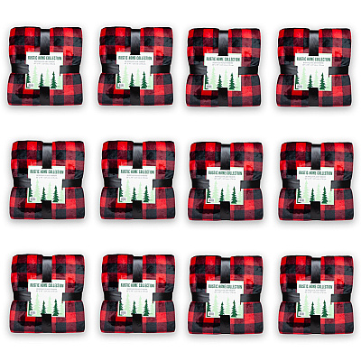 Buffalo Plaid Throw Blanket - Red & Black 50x70, Case Of 12 (THROW-BUFPL-50X70-CS)