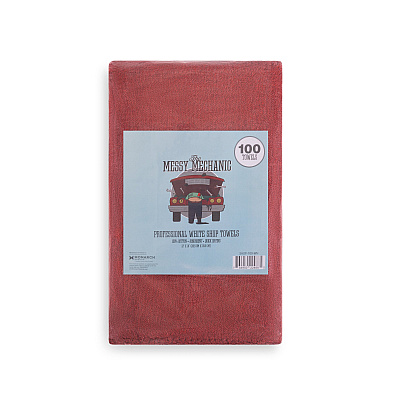 Messy Mechanic Shop Towels 50 Pack 12x14 Red, Case Of 300 (SHOP-50-RD)