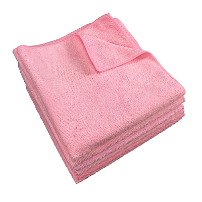 Microfiber Cloth 300 Gsm 16x16 Half-fold Pink 12 Bg 15 Bg Cs, Pack Of 12 (MFC3001616PK)