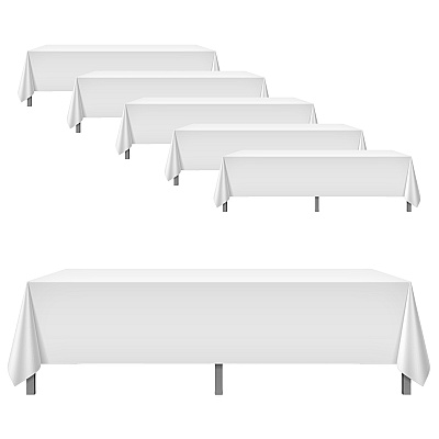 Mariposa Tablecloth 52x114 White, Pack Of 6 (P-TL-52X114-WHT-6PK)