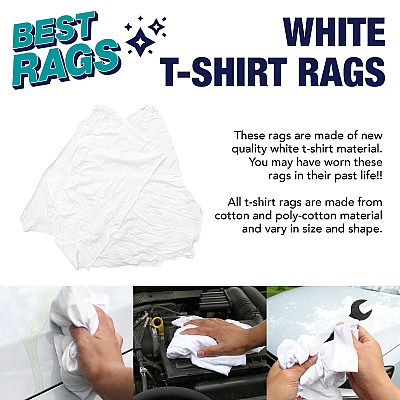 W43 T-shirt Cleaning Rags White New 50lb Box (N2-W43-50)