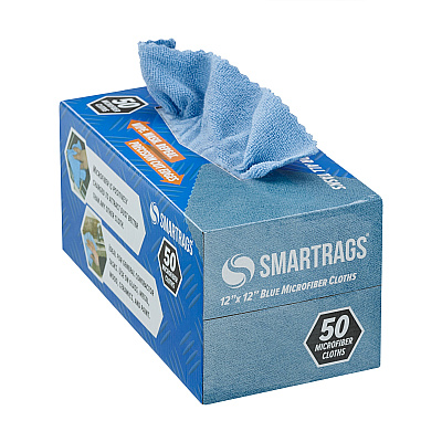 Smart Rags Microfiber Cloths 12x12 Blue, Case Of 400 (M950B)
