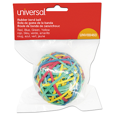 Universal Rubber Band Ball, 3" Diameter, Size 32, Assorted Colors, 260/Pack (UNV00460)