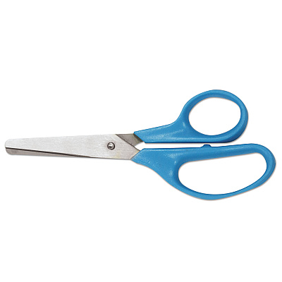 Universal Kids' Scissors, Rounded Tip, 5" Long, 1.75" Cut Length, Straight Assorted Color Handles, 12/Pack (UNV92023)