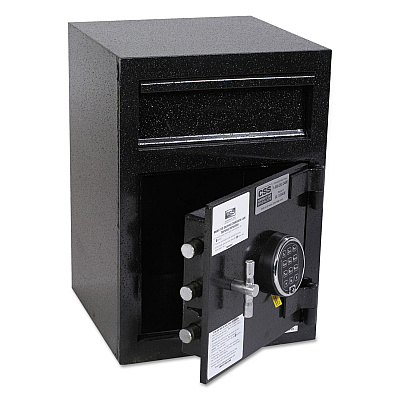 FireKing Depository Security Safe, 0.95 cu ft, 14 x 15.5 x 20, Black (FIRSB2014BLEL)