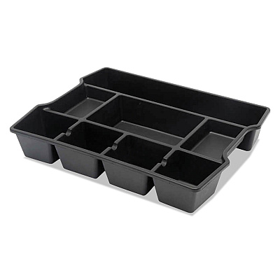 Universal High Capacity Drawer Organizer, Eight Compartments, 14.88 x 11.88 x 2.5, Plastic, Black (UNV20120)