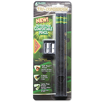 Dixon Tri-Conderoga Triangular #2 Woodcase Oversized Pencil, HB (#2), Black Lead, Yellow Barrel, 3/Pack (DIX22506)