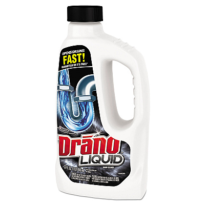 Drano Liquid Drain Cleaner, 32 oz Safety Cap Bottle, 12/Carton (SJN335712)