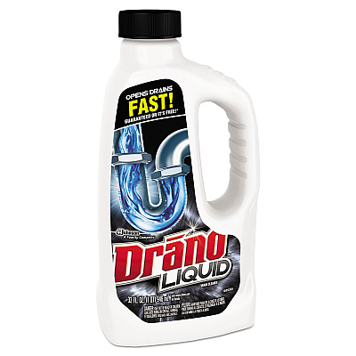 Drano Liquid Drain Cleaner, 32 oz Safety Cap Bottle, 12/Carton (SJN335712)
