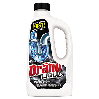Drano Liquid Drain Cleaner, 32 oz Safety Cap Bottle, 12/Carton (SJN335712)