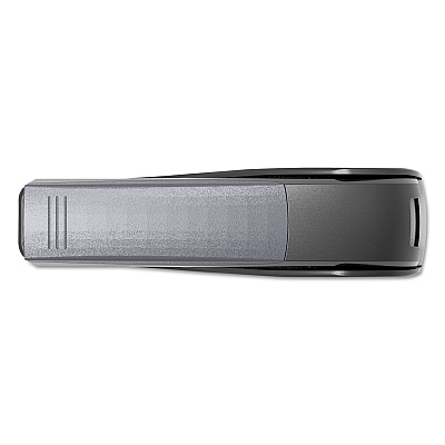 Universal Deluxe Power Assist Flat-Clinch Full Strip Stapler, 25-Sheet Capacity, Black/Gray (UNV43040)