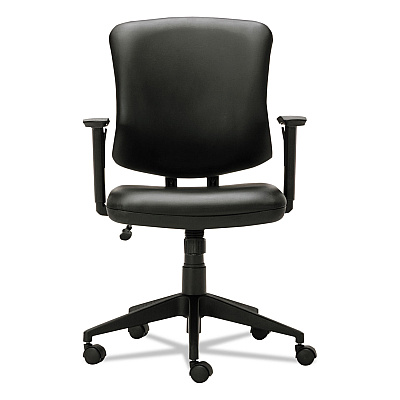 Alera Everyday Task Office Chair, Bonded Leather Seat/Back, Supports Up to 275 lb, 17.6" to 21.5" Seat Height, Black (ALETE4819)