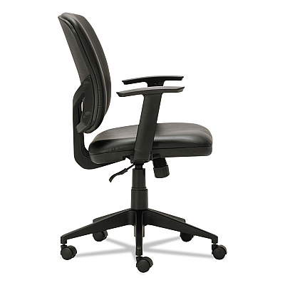 Alera Everyday Task Office Chair, Bonded Leather Seat/Back, Supports Up to 275 lb, 17.6" to 21.5" Seat Height, Black (ALETE4819)