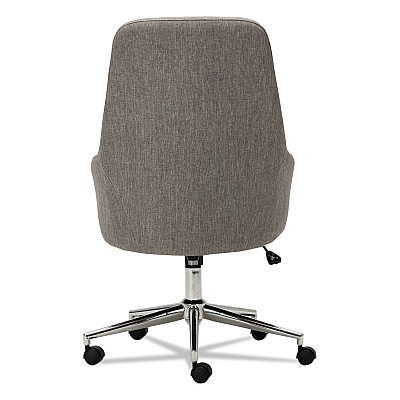 Alera Captain Series High-Back Chair, Supports Up to 275 lb, 17.1" to 20.1" Seat Height, Gray Tweed Seat/Back, Chrome Base (ALECS4151)